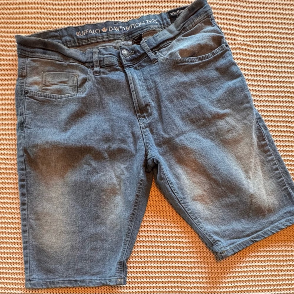 Buffalo David Bitton Evan-x Light Blue Denim shorts